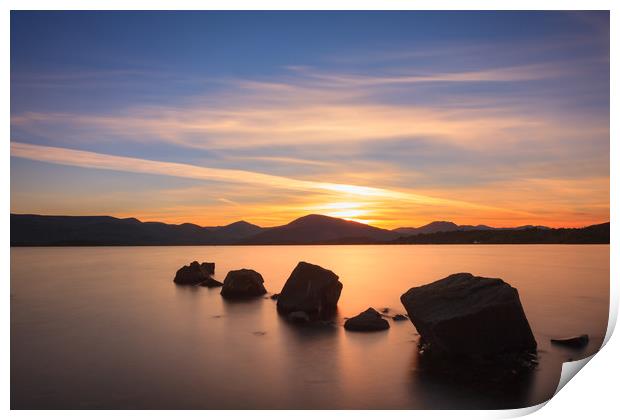 Sunset at Loch Lomond. Print by Tommy Dickson