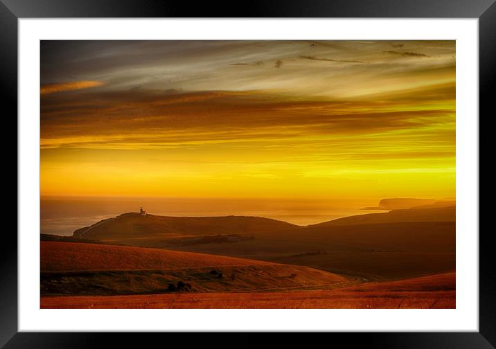 Belle Tout Sunset Framed Mounted Print by Phil Clements