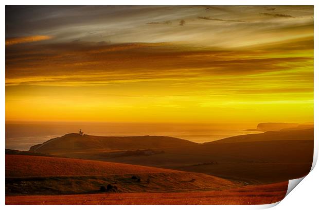 Belle Tout Sunset Print by Phil Clements