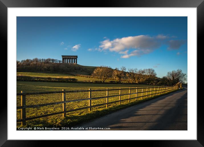 'Penshaw Monument at Sunset' Framed Mounted Print by Mark Brownless