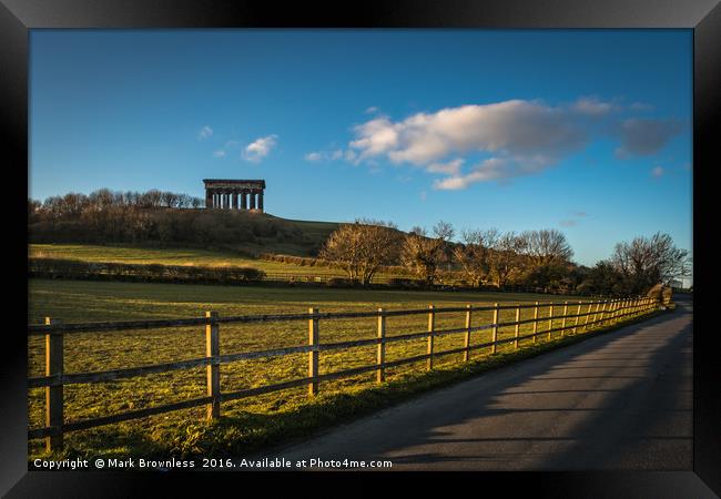 'Penshaw Monument at Sunset' Framed Print by Mark Brownless