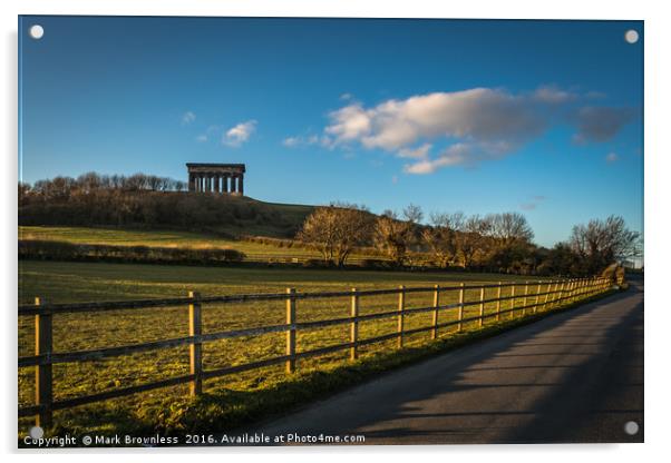'Penshaw Monument at Sunset' Acrylic by Mark Brownless