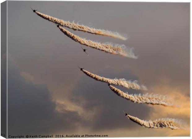 Red Arrows - Six at Sundown Canvas Print by Keith Campbell