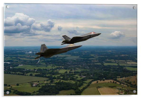 F22 and F35 RIAT Acrylic by Oxon Images