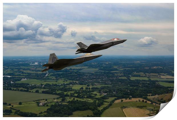 F22 and F35 RIAT Print by Oxon Images