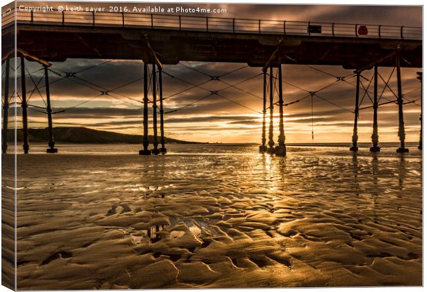 Saltburn Gold Canvas Print by keith sayer