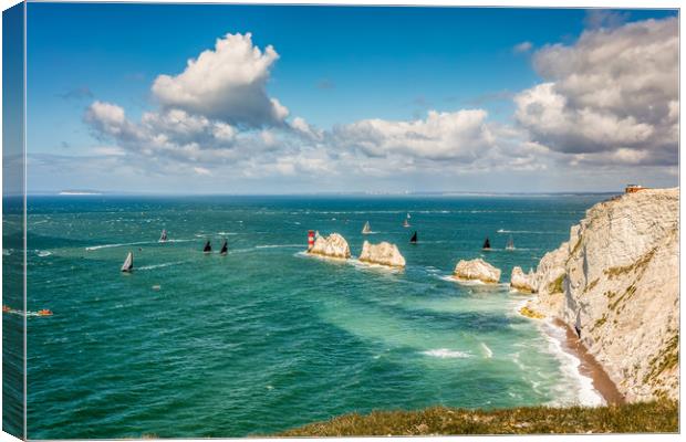 Big Boats At The Needles Canvas Print by Wight Landscapes