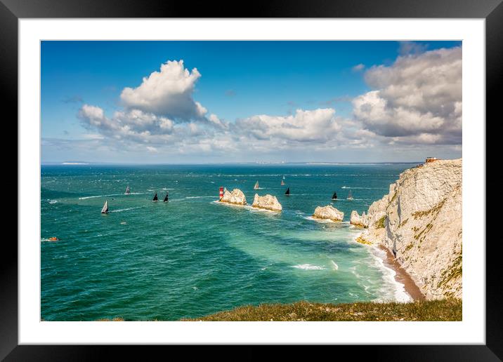 Big Boats At The Needles Framed Mounted Print by Wight Landscapes