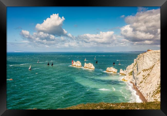 Big Boats At The Needles Framed Print by Wight Landscapes