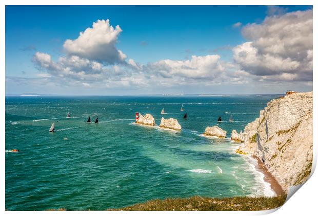 Big Boats At The Needles Print by Wight Landscapes