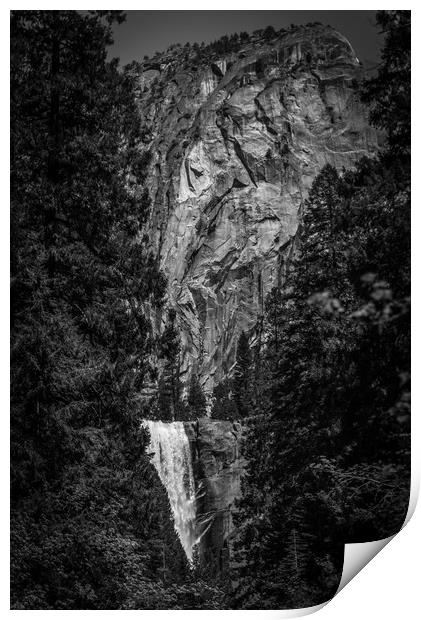 Vernal Falls below Liberty Cap Print by Gareth Burge Photography