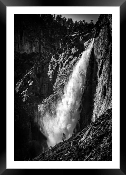 Thundering Upper Yosemite Falls Framed Mounted Print by Gareth Burge Photography