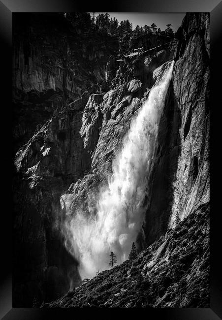 Thundering Upper Yosemite Falls Framed Print by Gareth Burge Photography
