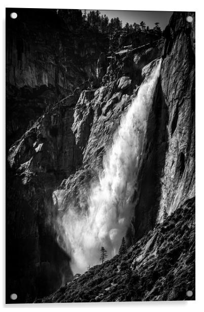 Thundering Upper Yosemite Falls Acrylic by Gareth Burge Photography