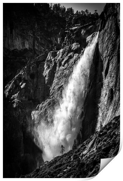Thundering Upper Yosemite Falls Print by Gareth Burge Photography