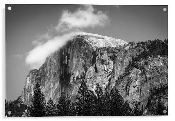 Half Dome Topped with Clouds Acrylic by Gareth Burge Photography