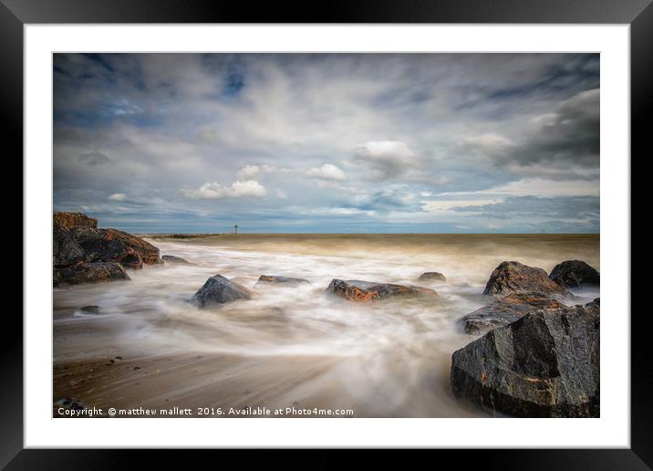 Rough Sea Sunny Day At Clacton  Framed Mounted Print by matthew  mallett