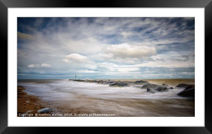 Rough Sea Sunny Day at Clacton 2 Framed Mounted Print by matthew  mallett
