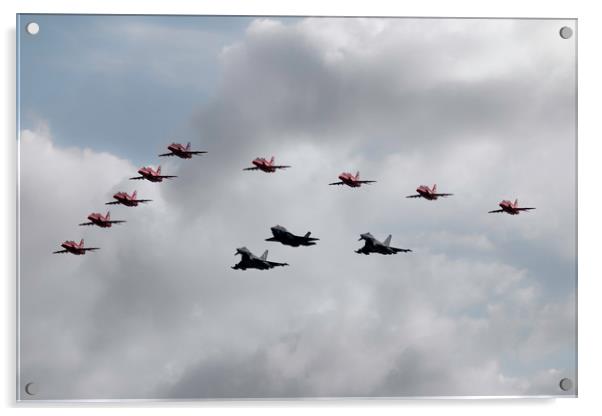 Red Arrows F35 and Typhoons Acrylic by J Biggadike
