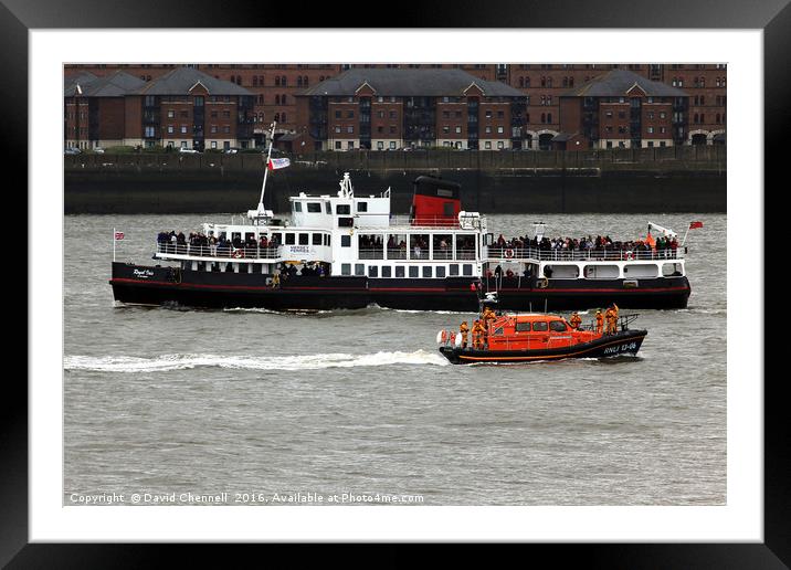 Royal Iris Mersey Ferry & Hoylake Lifeboat Framed Mounted Print by David Chennell