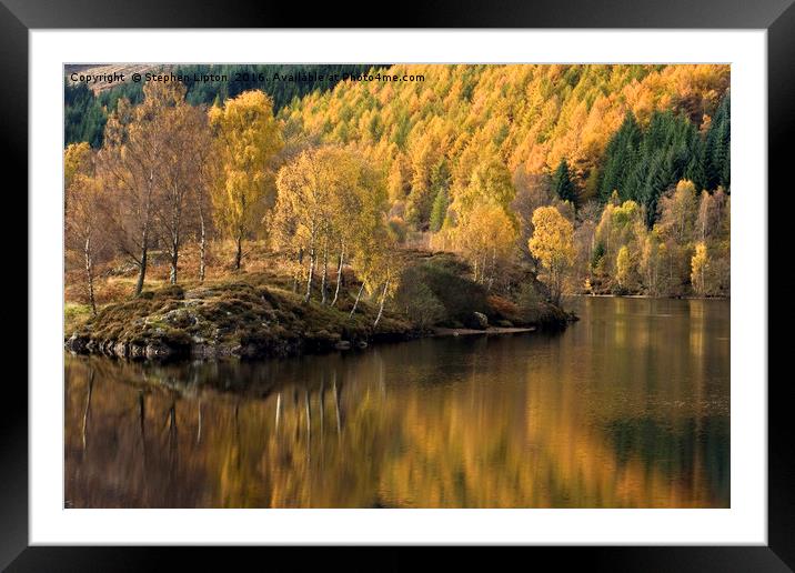 Autumnal Loch Tummel Framed Mounted Print by Stephen Lipton