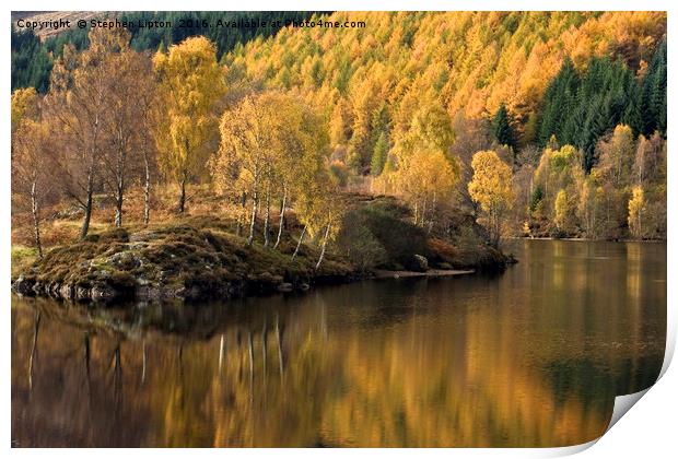 Autumnal Loch Tummel Print by Stephen Lipton