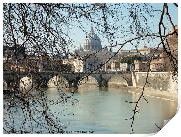 St Peters Basilica - Vatican City Rome Print by Brian Pearce