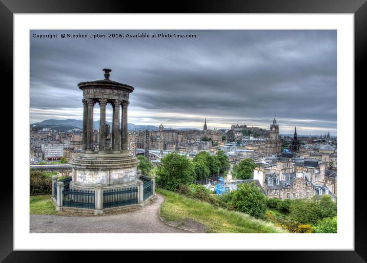 Edinburgh Skyline Framed Mounted Print by Stephen Lipton