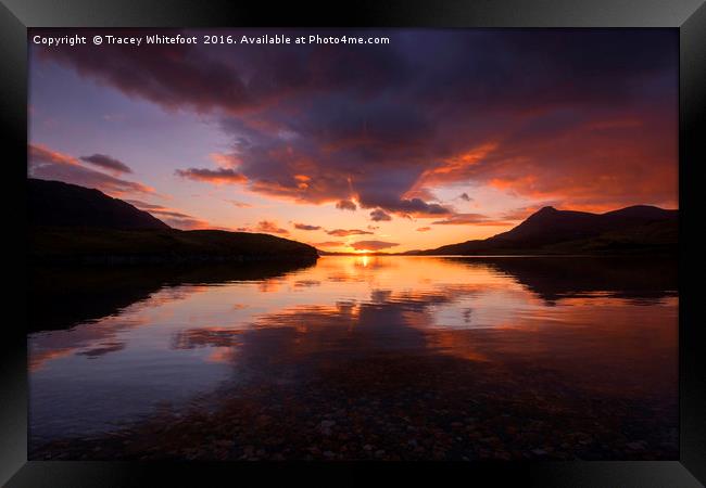 Assynt Sunset  Framed Print by Tracey Whitefoot