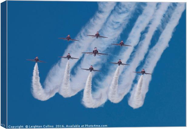 The Red Arrows Display Team Canvas Print by Leighton Collins