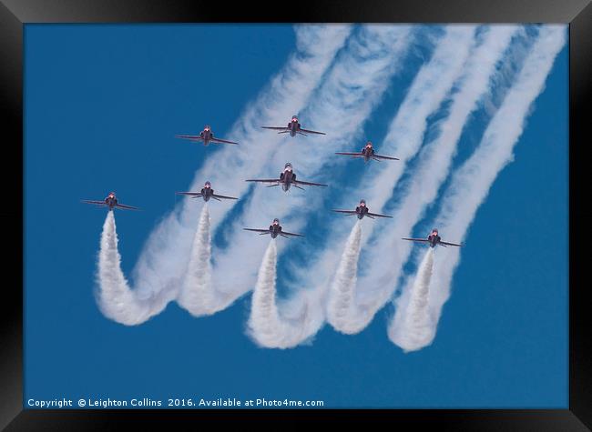 The Red Arrows Display Team Framed Print by Leighton Collins