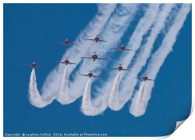 The Red Arrows Display Team Print by Leighton Collins