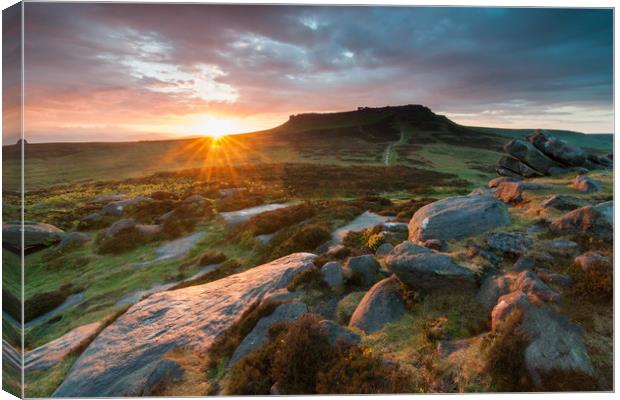 Carl Wark to Higger Tor Canvas Print by James Grant