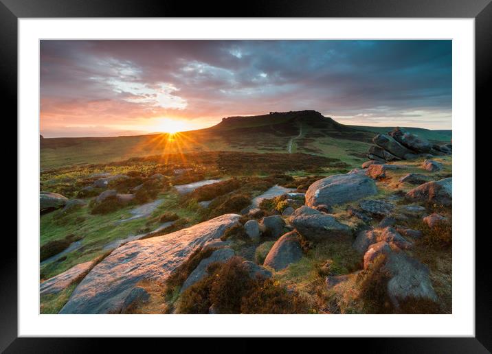 Carl Wark to Higger Tor Framed Mounted Print by James Grant