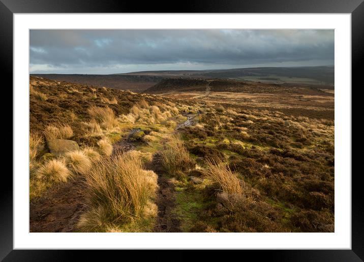 Higger Tor to Carl Wark Framed Mounted Print by James Grant