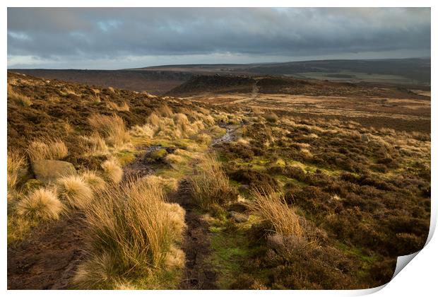 Higger Tor to Carl Wark Print by James Grant