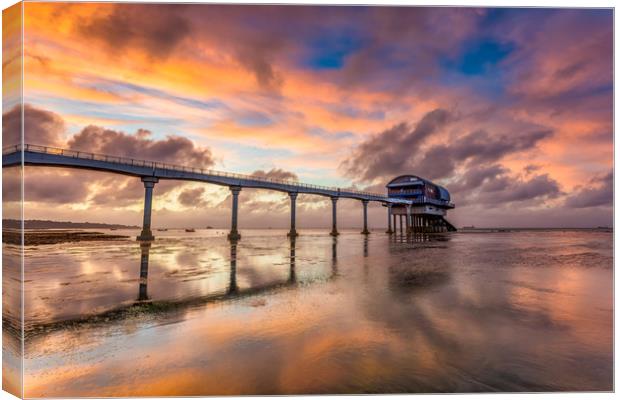 Stormy Lifeboat Station Sunset Canvas Print by Wight Landscapes