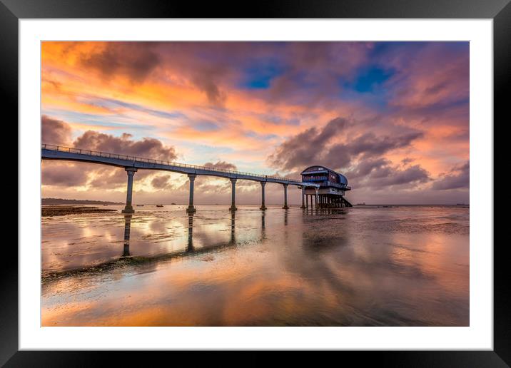 Stormy Lifeboat Station Sunset Framed Mounted Print by Wight Landscapes