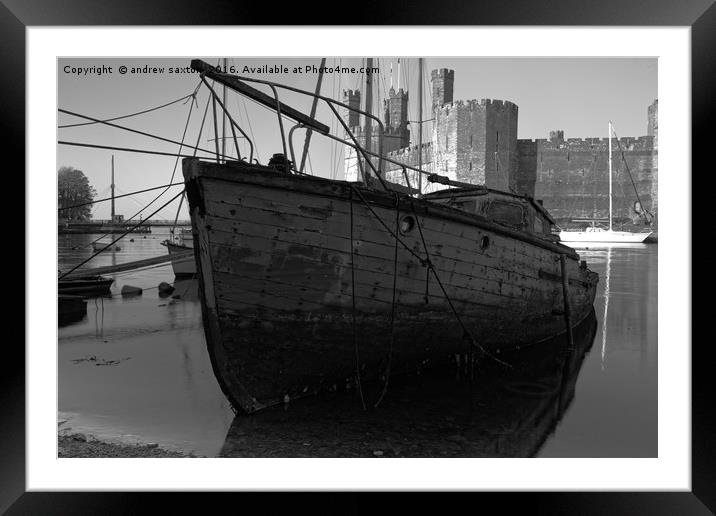 RAN AGROUND Framed Mounted Print by andrew saxton