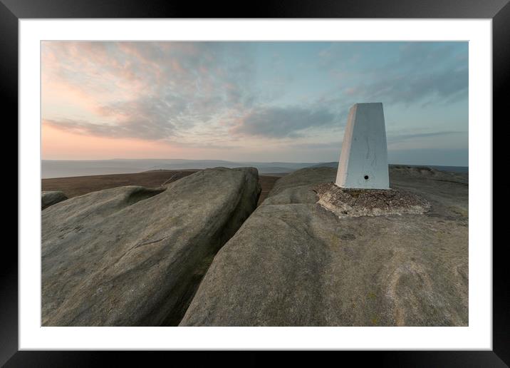 Back Tor Trig Point - Derwent Edge Framed Mounted Print by James Grant