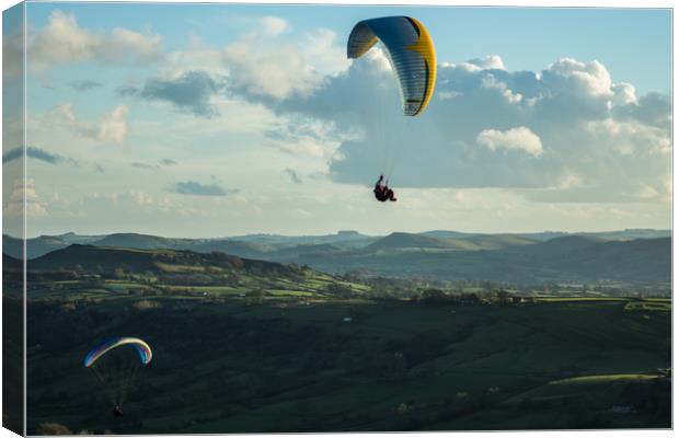 Paragliders over the Dove Valley Canvas Print by James Grant