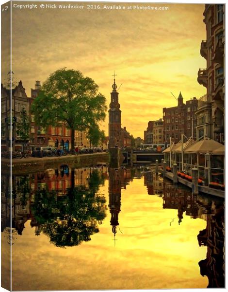 Amsterdam Sunset Canvas Print by Nick Wardekker