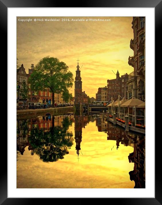 Amsterdam Sunset Framed Mounted Print by Nick Wardekker