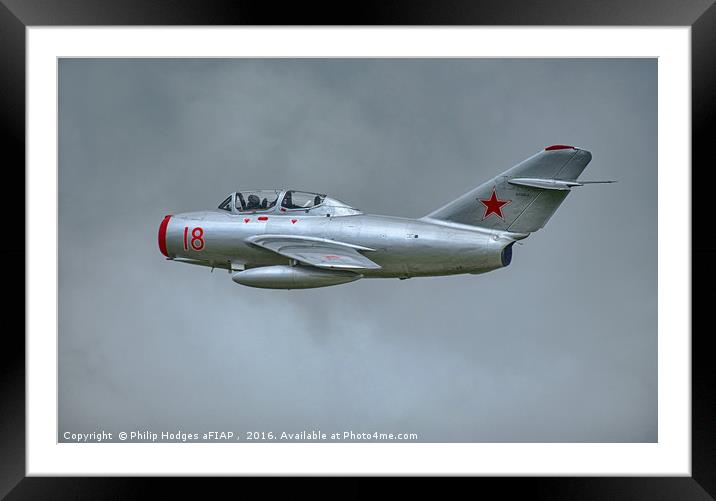 MiG-15UTI Framed Mounted Print by Philip Hodges aFIAP ,