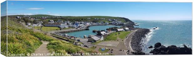 Portpatrick Panorama Canvas Print by Charles Little