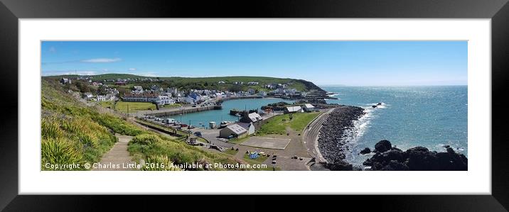 Portpatrick Panorama Framed Mounted Print by Charles Little