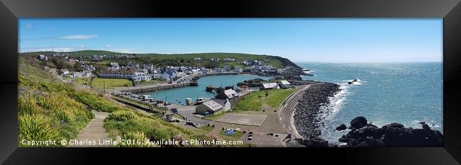 Portpatrick Panorama Framed Print by Charles Little