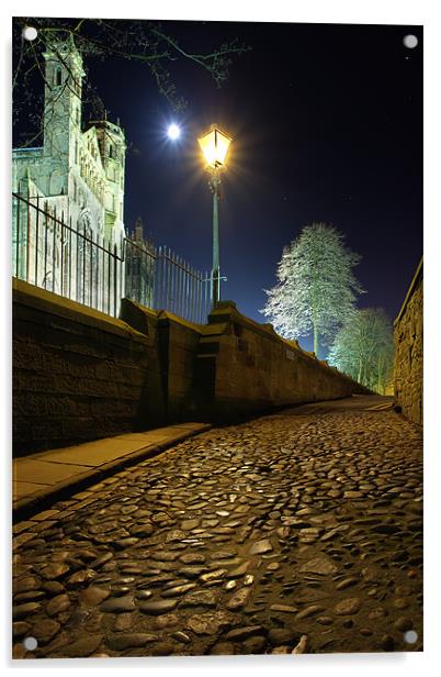 Lamplight & Moonlight - Durham Cathedral Acrylic by David Lewins (LRPS)