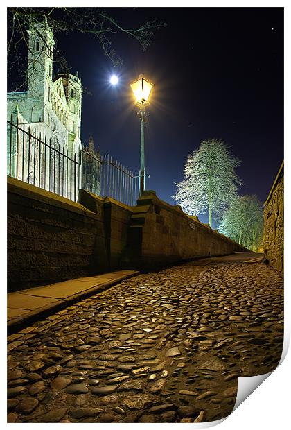 Lamplight & Moonlight - Durham Cathedral Print by David Lewins (LRPS)