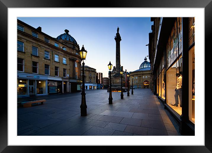 Grey Street - Newcastle Framed Mounted Print by David Lewins (LRPS)